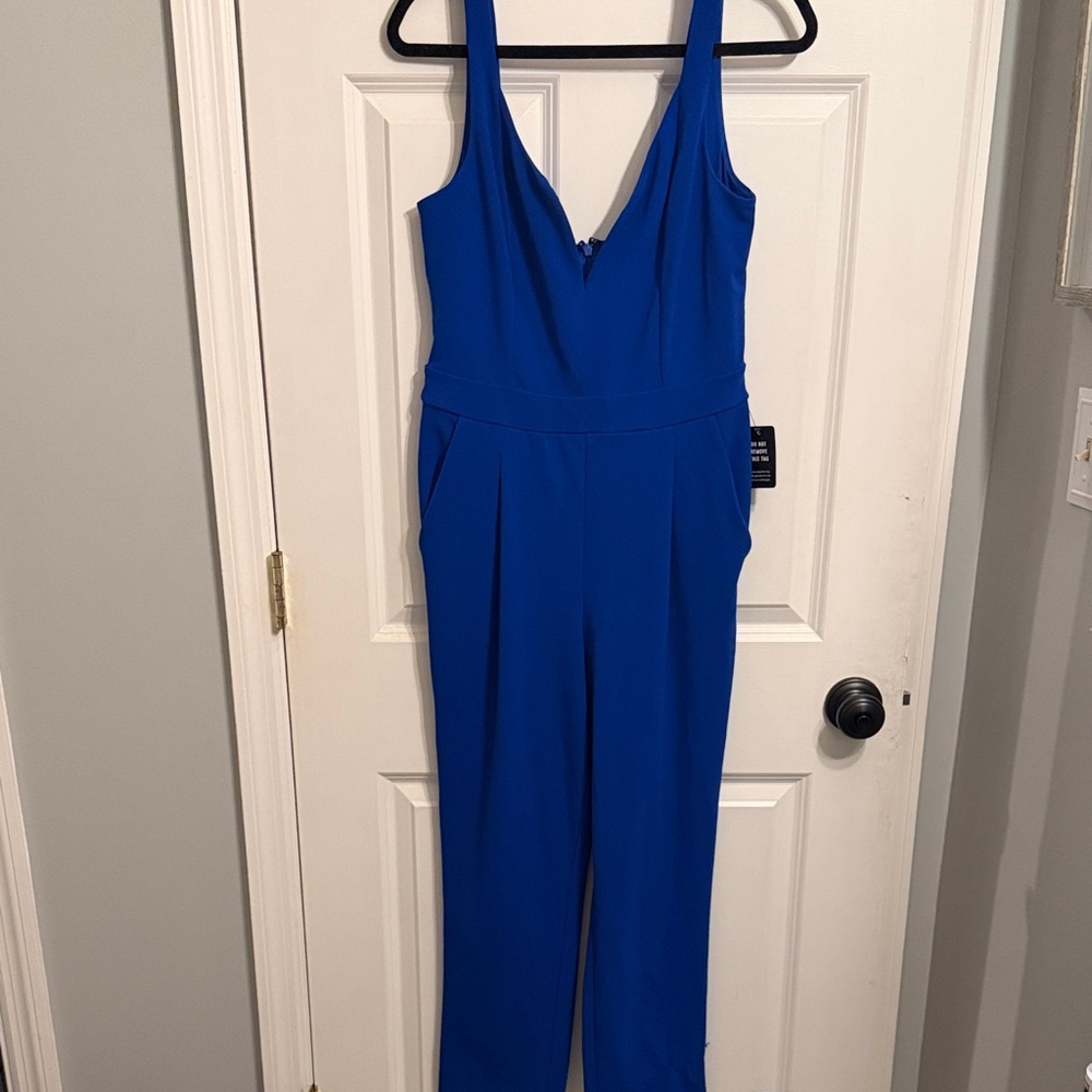 Express Sleeveless V-Neck Royal Blue Jumpsuit new with tags